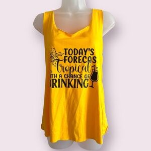 SHEIN Tropical Graphic Tank Top - “Today’s Forecast” Beach Party Shirt, Size L